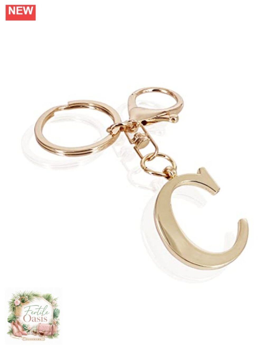 Initial Letter Keychain Gold Monogram Charm Bag Purse Backpack Accessory